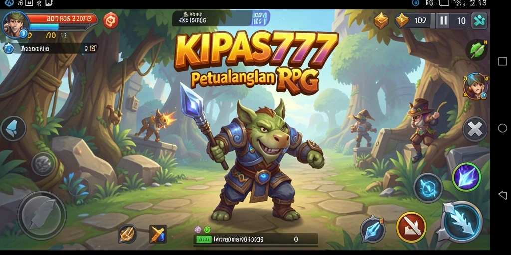 Screenshot KIPAS777 menunjukkan aksi seru dalam pertempuran RPG.
