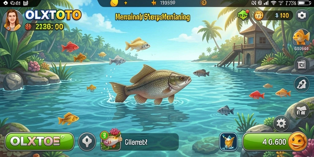 Screenshot gameplay OLXTOTO menampilkan aksi memancing yang seru dan mendebarkan.